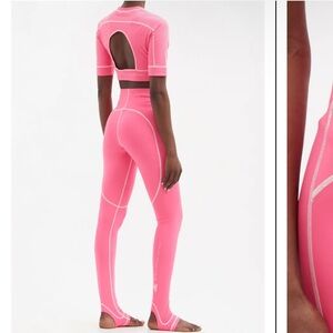 Stella McCartney Pink Athletic Crop Top and leggings set XS NWT